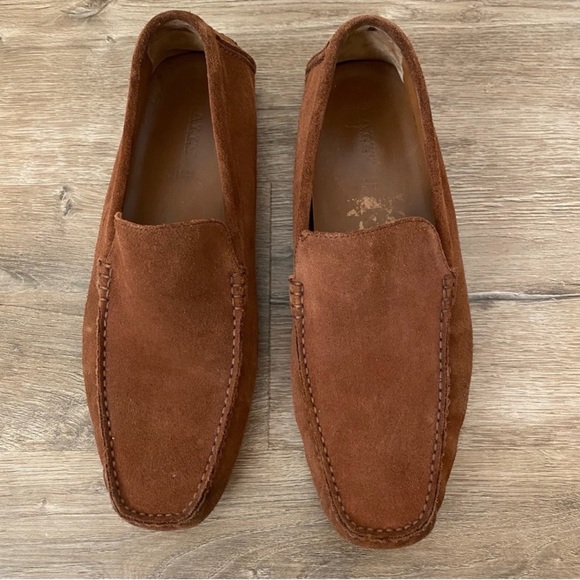 Bally Tan Brown Suede Loafers shoes Sz 11 - Picture 12 of 13